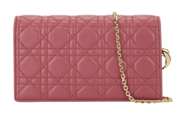 Lady Dior Clutch On Chain, Leather, Pink, 43MA0230, S 3*